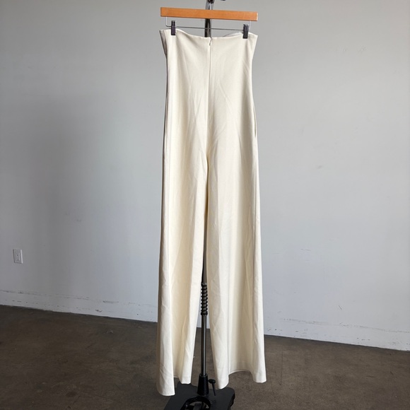NWOT BCBGMaxAzria Strapless Wide Leg Jumpsuit in Cream Sz 2 - Picture 5 of 12